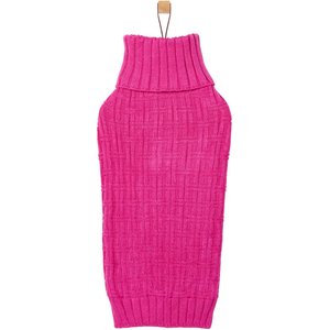 Frisco Basketweave Dog & Cat Turtleneck Sweater, Pink, Medium