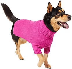 Frisco Basketweave Dog & Cat Turtleneck Sweater, Pink, X-Large