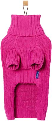 Show full view: Frisco Basketweave Dog & Cat Turtleneck Sweater, Pink, X-Small slide 5 of 11