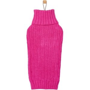 Frisco Basketweave Dog & Cat Turtleneck Sweater, Pink, X-Small