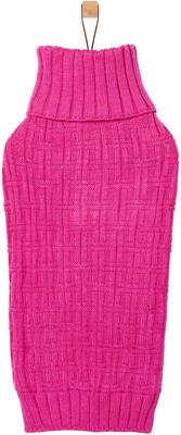 Show full view: Frisco Basketweave Dog & Cat Turtleneck Sweater, Pink, X-Small slide 4 of 11