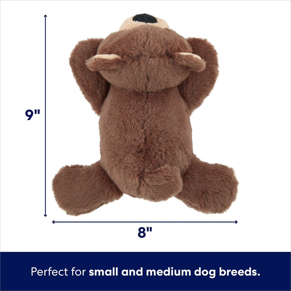 Frisco Baseball Bear Plush Squeaky Dog Toy, Blue