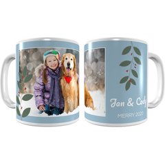 Frisco Berry Garland White Personalized Coffee Mug, 11-oz