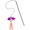 Frisco Bird with Feathers Teaser Wand Cat Toy with Catnip, Purple