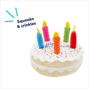 Frisco Birthday Cake Plush Squeaky Dog Toy, Large