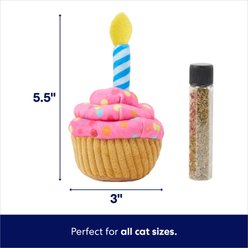 Frisco Birthday Cupcake Plush Cat Toy with Refillable Catnip slide 2 of 5