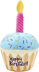 Frisco Birthday Cupcake Plush Squeaky Dog Toy, Small/Medium
