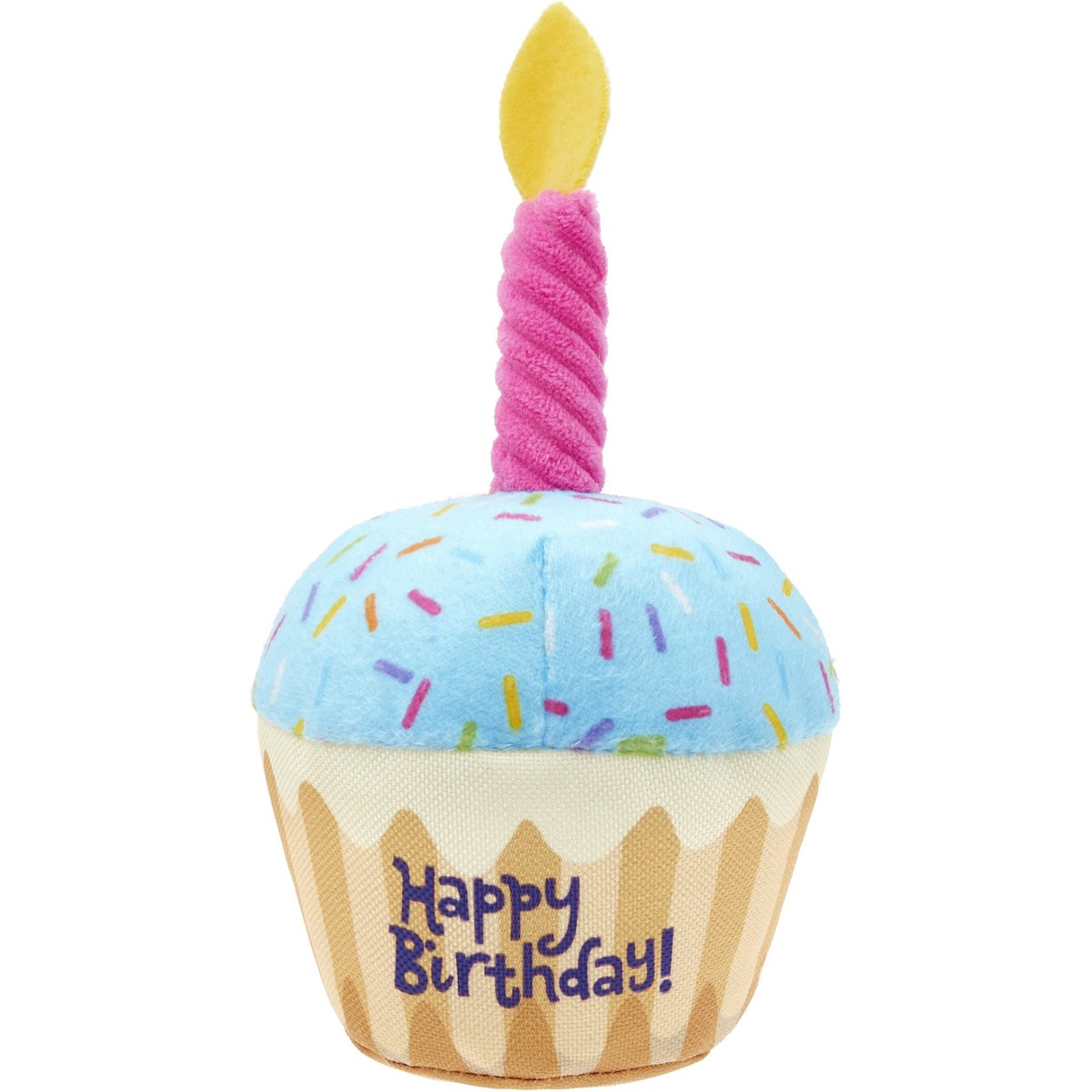 Frisco Birthday Cupcake Plush Squeaky Dog Toy, Small/Medium