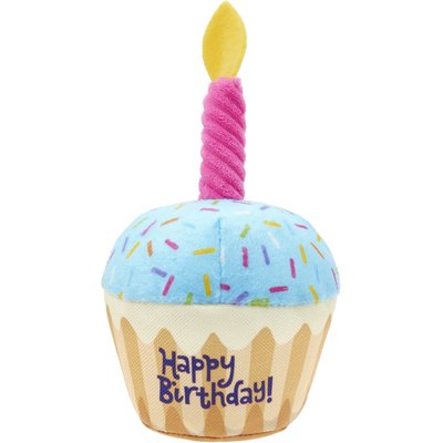 Frisco Frisco Birthday Cupcake Plush Squeaky Dog Toy, Small/Medium