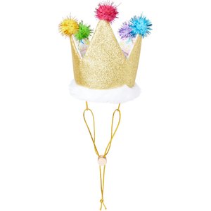 Frisco Birthday Glitter Crown Dog & Cat Hat, X-Small/Small