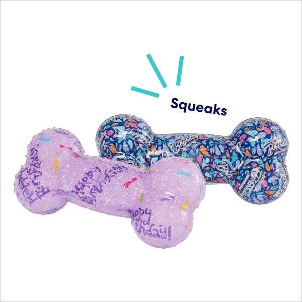 Show full view: Frisco Birthday TPR Fetch Bone Squeaky Dog Toy, Medium/Large, 2 count slide 3 of 7