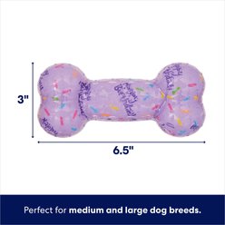 Frisco Birthday TPR Fetch Bone Squeaky Dog Toy, Purple, Medium/Large slide 2 of 6