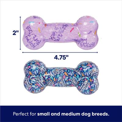 Show full view: Frisco Birthday TPR Fetch Bone Squeaky Dog Toy, Small/Medium, 2 count slide 2 of 7