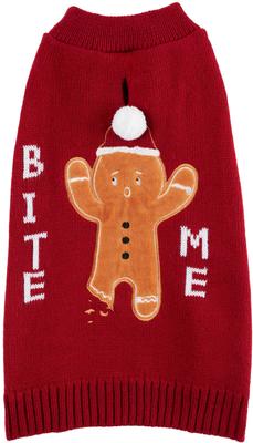 Show full view: Frisco Bite Me Gingerbread Dog & Cat Christmas Sweater, X-Small slide 4 of 9