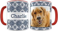 Frisco Boho Damask Red Personalized Coffee Mug, 11-oz slide 1 of 4