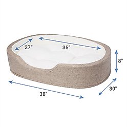 Frisco Bolster Cat & Dog Bed, Beige, X-Large slide 2 of 7