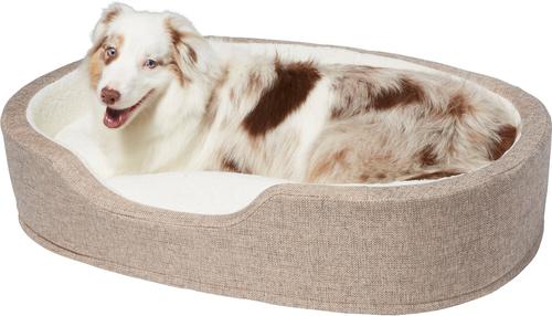 Show full view: Frisco Bolster Cat & Dog Bed, Beige, X-Large slide 3 of 9