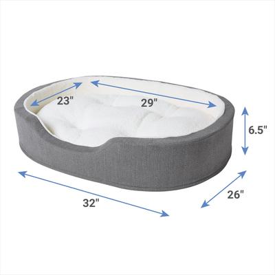 Show full view: Frisco Bolster Cat & Dog Bed, Gray, Large slide 2 of 7