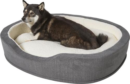 Show full view: Frisco Bolster Cat & Dog Bed, Gray, Large slide 3 of 7