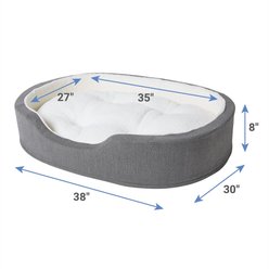 Frisco Bolster Cat & Dog Bed, Gray, X-Large slide 2 of 7