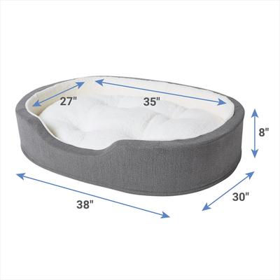 Show full view: Frisco Bolster Cat & Dog Bed, Gray, X-Large slide 2 of 9