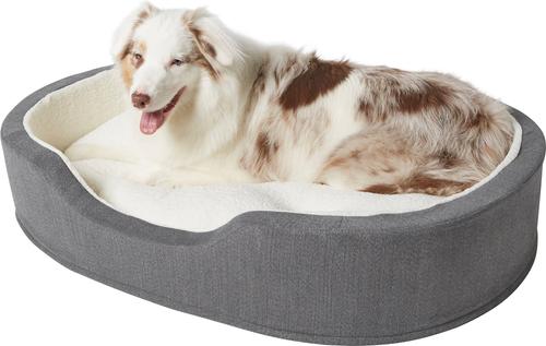 Show full view: Frisco Bolster Cat & Dog Bed, Gray, X-Large slide 3 of 9