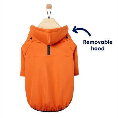 Show full view: Frisco Bonded Wind & Water Resistant Dog & Cat Coat With Removable Hood, Orange, Medium slide 4 of 11