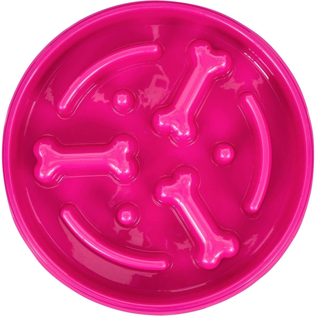 Frisco Bone Shaped Ridges Slow Feed Bowl, Pink, Medium: 3 cup