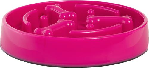 Show full view: Frisco Bone Shaped Ridges Slow Feed Bowl, Pink, Medium: 3 cup slide 3 of 8