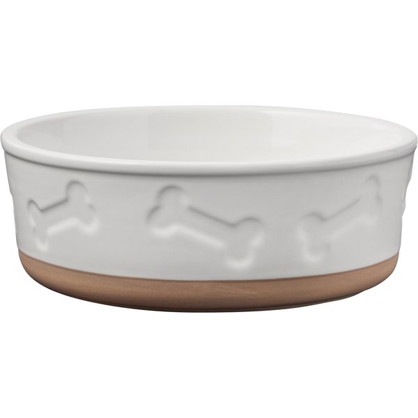 Frisco Oval Meow Non-skid Ceramic Cat Bowl with Wood Base