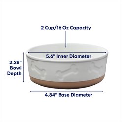 Frisco Bones Non-skid Ceramic Dog & Cat Bowl, Small, 2 count slide 2 of 7