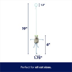Frisco Bouncy Mouse Plush Teaser Cat Toy with Catnip, Blue slide 2 of 5
