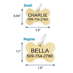Frisco Brass Personalized Dog & Cat ID Tag, Bone, Regular slide 2 of 5