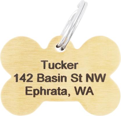 Show full view: Frisco Brass Personalized Dog & Cat ID Tag, Bone, Small slide 3 of 6