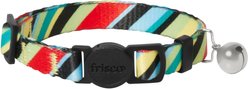 Frisco Breakaway Cat Collar with Bell, Diagonal Night Stripe, 8 to 12-in neck, 3/8-in wide