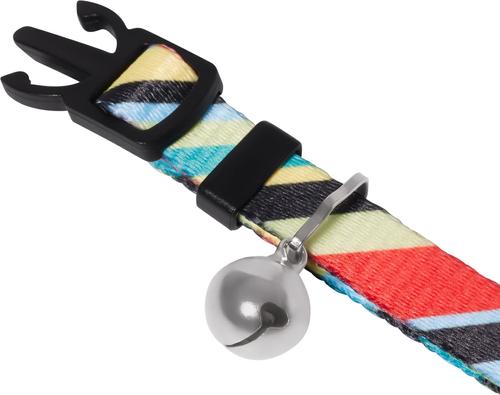 Show full view: Frisco Breakaway Cat Collar with Bell, Diagonal Night Stripe, 8 to 12-in neck, 3/8-in wide slide 3 of 9