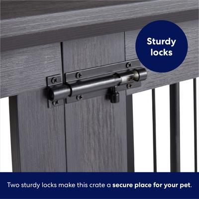 Show full view: Frisco "Broadway" Dog Crate Credenza & Mat Kit, Black, 53 x 24.3 x 27.2 inches slide 6 of 10