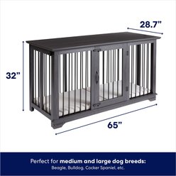 Frisco "Broadway" Dog Crate Credenza & Mat Kit, Black, 65 x 28.7 x 32 inches slide 2 of 7