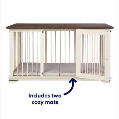 Show full view: Frisco "Broadway" Dog Crate Credenza & Mat Kit, White, 53 x 24.3 x 27.2 inches slide 3 of 9