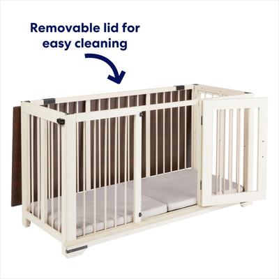 Show full view: Frisco "Broadway" Dog Crate Credenza & Mat Kit, White, 53 x 24.3 x 27.2 inches slide 4 of 9