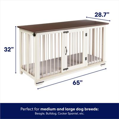 Show full view: Frisco "Broadway" Dog Crate Credenza & Mat Kit, White, 65 x 28.7 x 32 inches slide 3 of 10