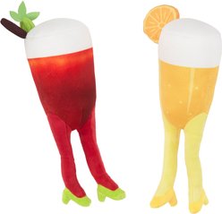 Frisco Brunch Bottomless Mimosa Plush Squeaky Dog Toy, 2 count