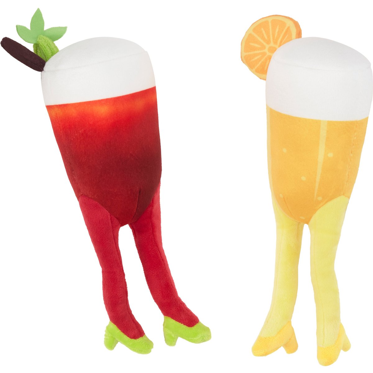 Frisco Brunch Bottomless Mimosa Plush Squeaky Dog Toy, 2 count