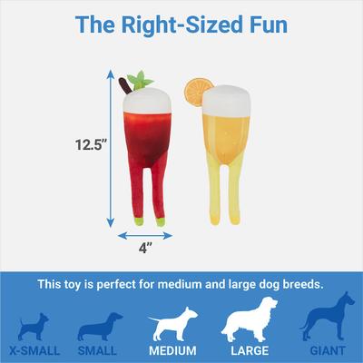 Show full view: Frisco Brunch Bottomless Mimosa Plush Squeaky Dog Toy, 2 count slide 2 of 5