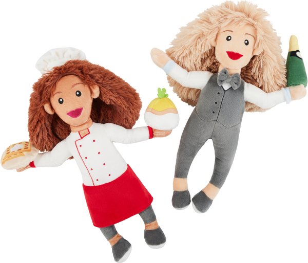 Frisco Brunch Breakfast Skillet Latex Squeaky Dog Toy, 2 count