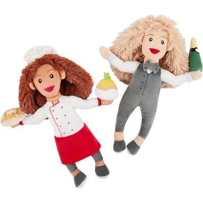 Frisco Frisco Brunch Chef & Waitress Plush Squeaky Dog Toy, 2 count