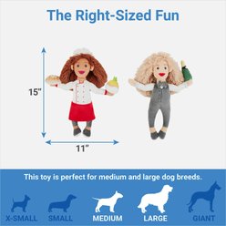 Frisco Brunch Chef & Waitress Plush Squeaky Dog Toy, 2 count slide 2 of 3