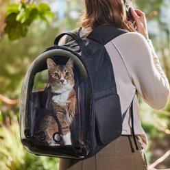 Frisco Bubble Dog & Cat Backpack Carrier, Black