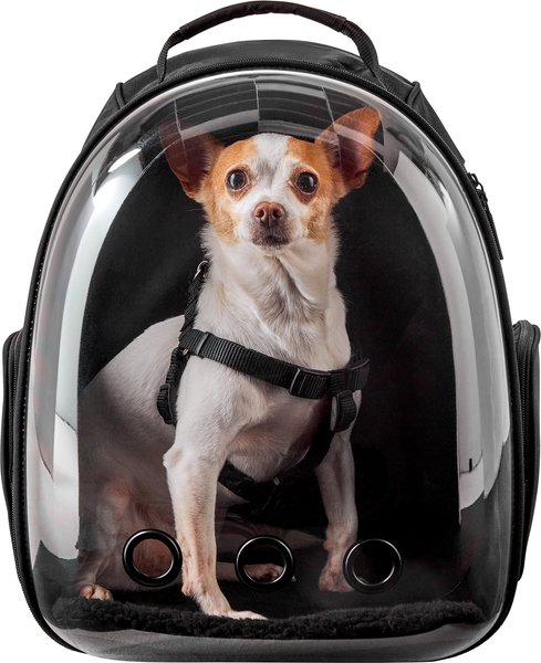 Show full view: Frisco Bubble Dog & Cat Backpack Carrier, Black slide 3 of 8