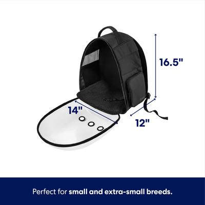 Show full view: Frisco Bubble Dog & Cat Backpack Carrier, Black slide 2 of 8